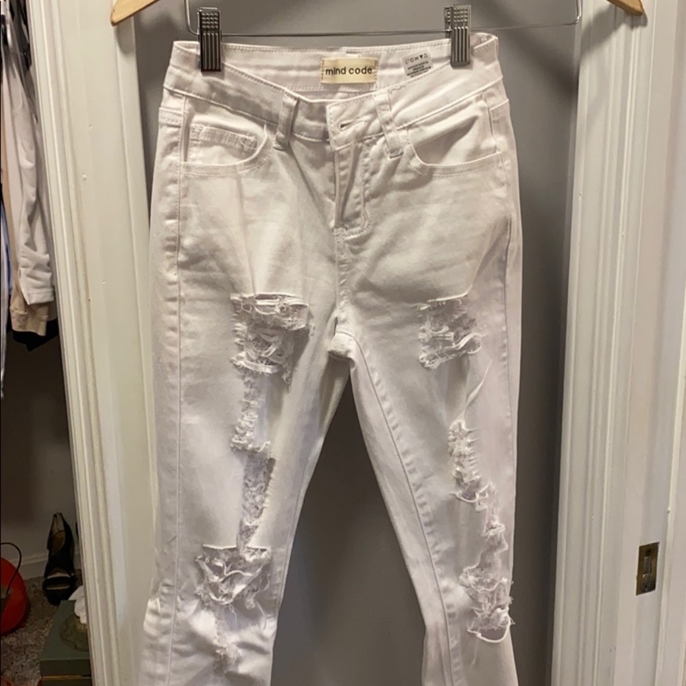 Ripped white jeans